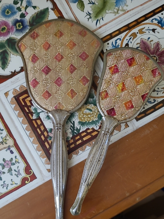 Vintage Other - RARE FIND MCM Hollywood Regency Harlequin Gold Toned Hair Brush